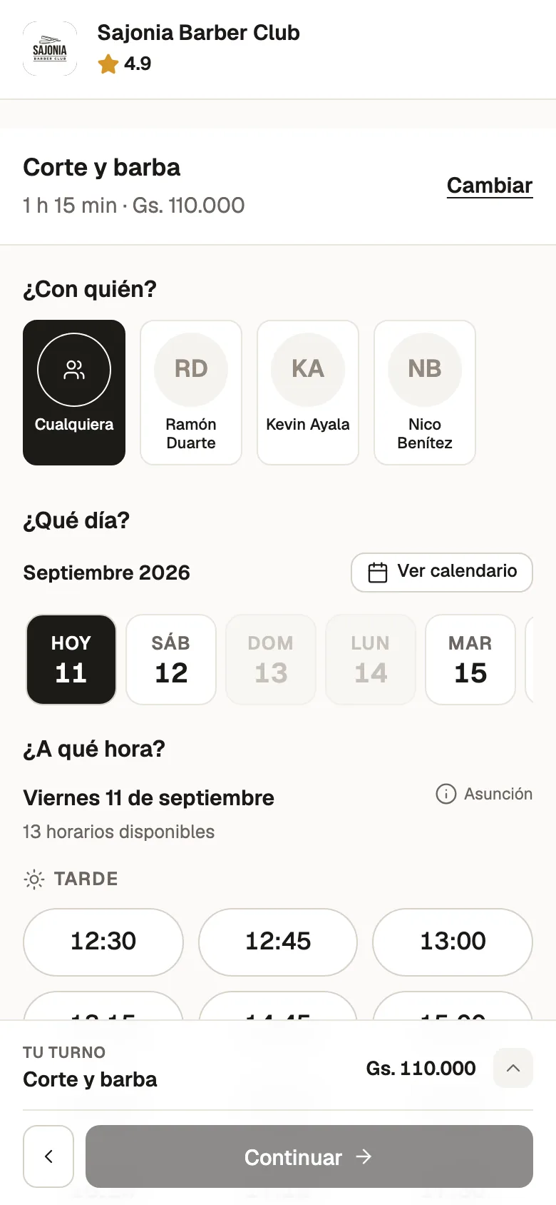 Paso 2: Elige el servicio